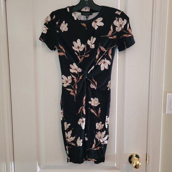 Dynamite Women's Floral Knot T-shirt Dress - Picture 1 of 5